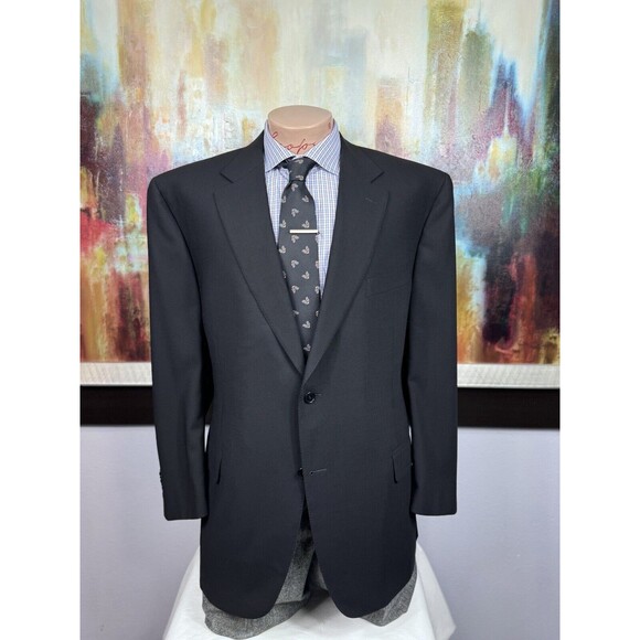 Canali 1934 Mens Black Hopsack Blazer 50R MSRP $1825 Made In Italy